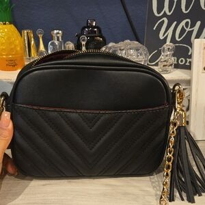 Black Quilted Crossbody Bag